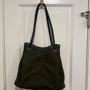Banana Republic Black & Olive Green Women's Tote Bag - Classic Shoulder Handbag
